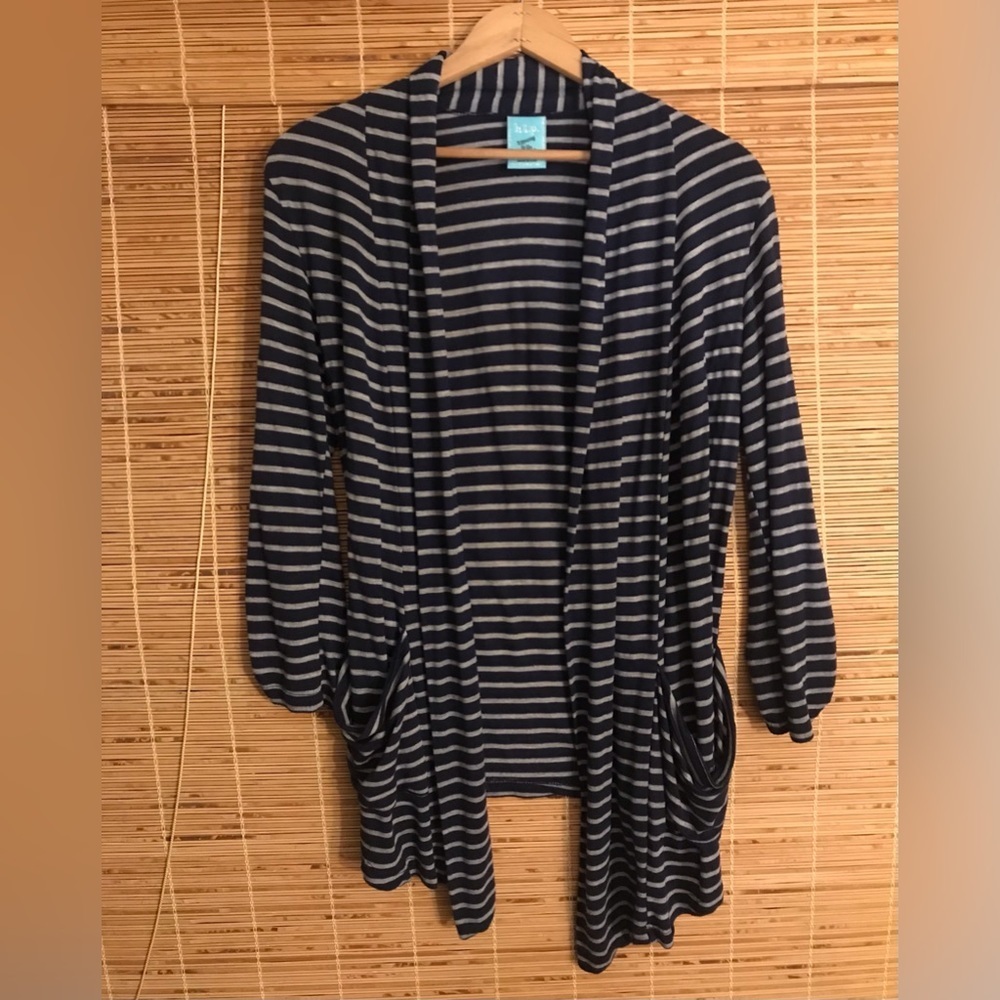 Happening in the Present H.I.P. Navy Blue Jacket Sweater with Stripes Size M